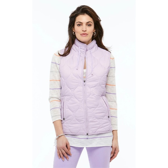 ORLY Women's Lavender Vest Size L Spring Lilac Quilted Drawstring Casual Cozy - Picture 4 of 4